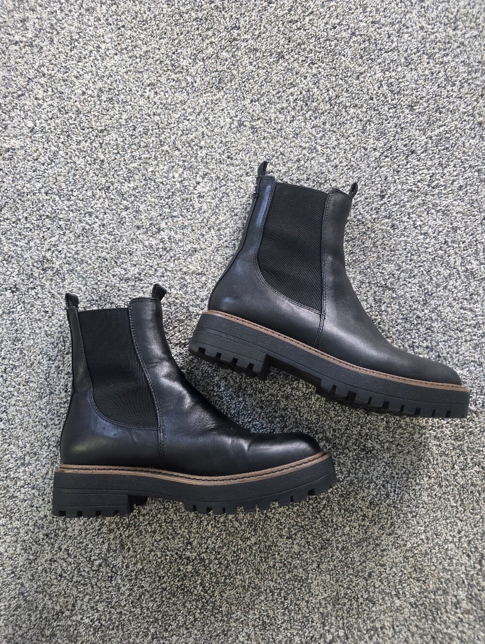 Sam Edelman Laguna Waterproof Lug Sole Chelsea Boots Black Size 8